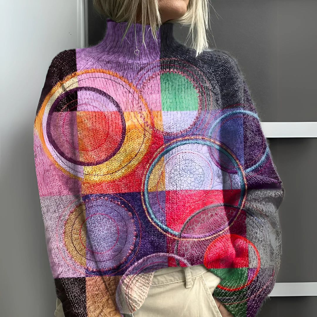 Jasmijn | Colorblock gestrickter Rollkragenpullover für Herren