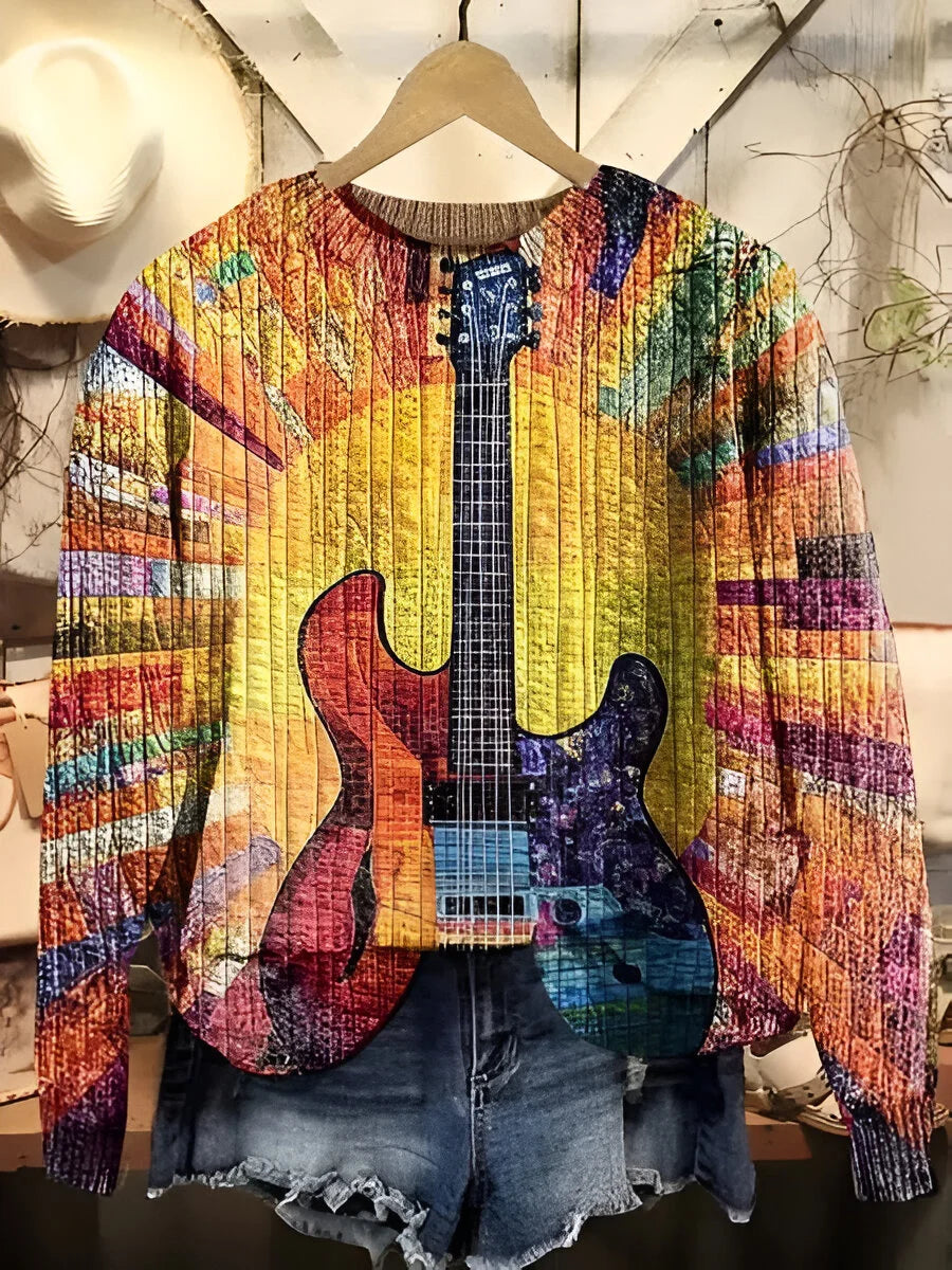 Tanja | Bunte Boho-Stil Sweatshirt für Damen mit Rundhalsausschnitt