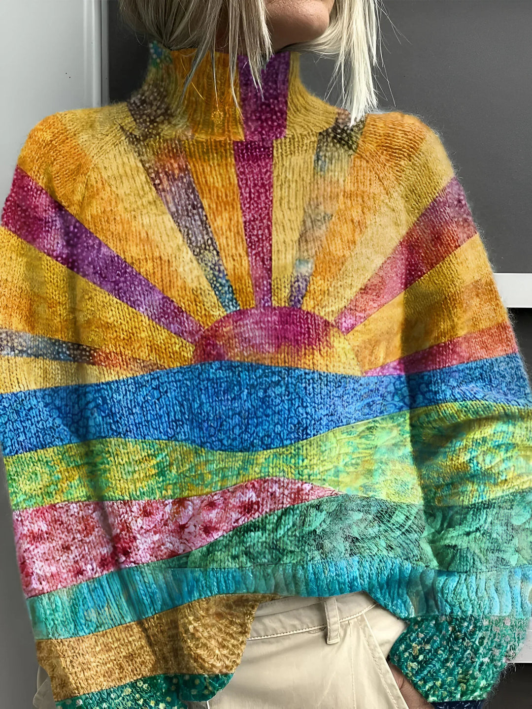 Noortje | Fröhlicher Bunter Rollkragenpullover für Damen
