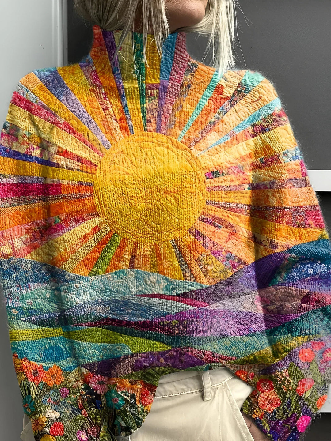Simone | Fröhlicher Bunter Rollkragenpullover für Damen