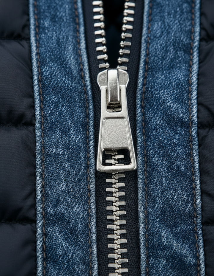 Fletcher | Gestepptes Hybrid-Denim-Jackett für Herren mit langen Ärmeln