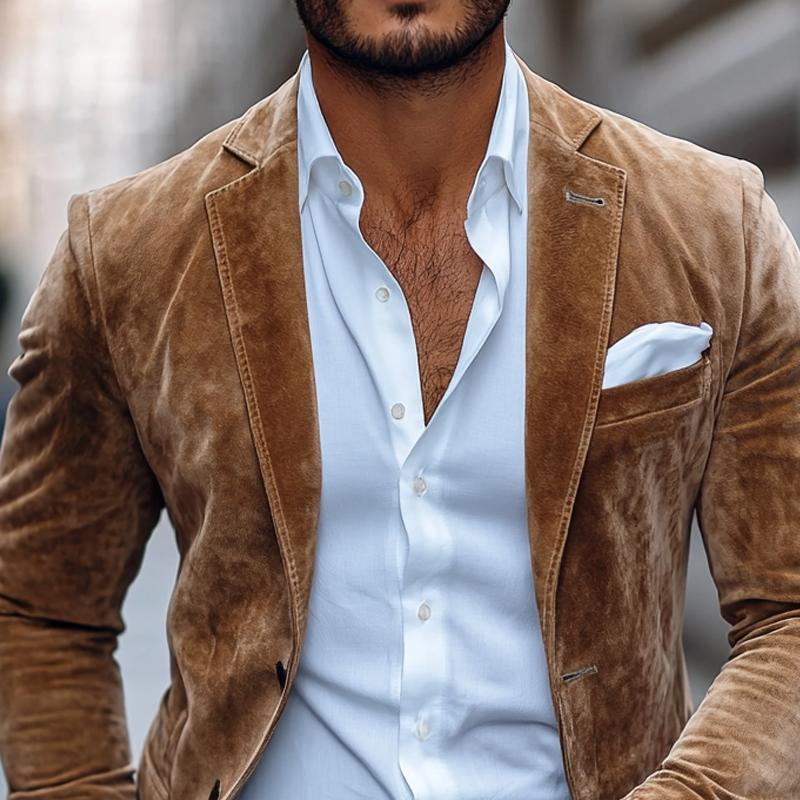 Kingston | Schlichter Zweiknopf-Blazer aus Wildleder für Herren