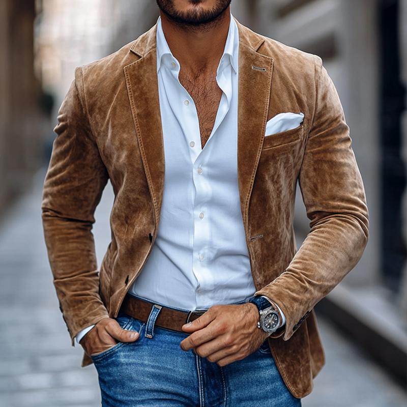 Kingston | Schlichter Zweiknopf-Blazer aus Wildleder für Herren