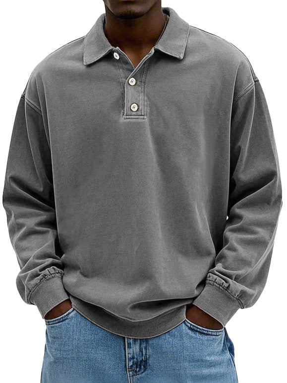 William | Vintage Langarm-Polo Poloshirt für Herren