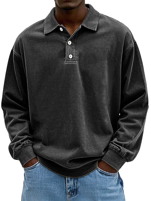 William | Vintage Langarm-Polo Poloshirt für Herren