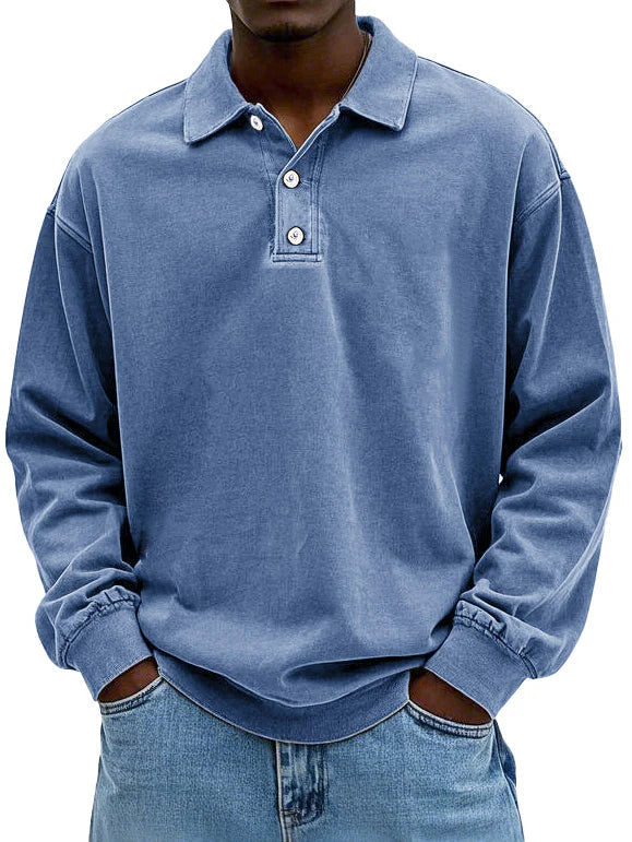 William | Vintage Langarm-Polo Poloshirt für Herren