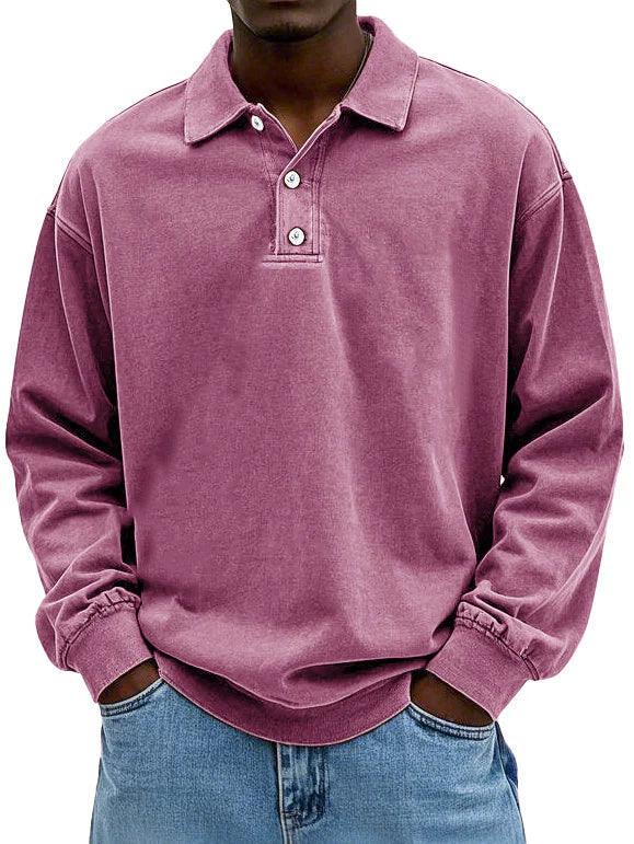 William | Vintage Langarm-Polo Poloshirt für Herren