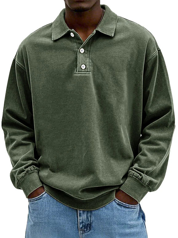 William | Vintage Langarm-Polo Poloshirt für Herren