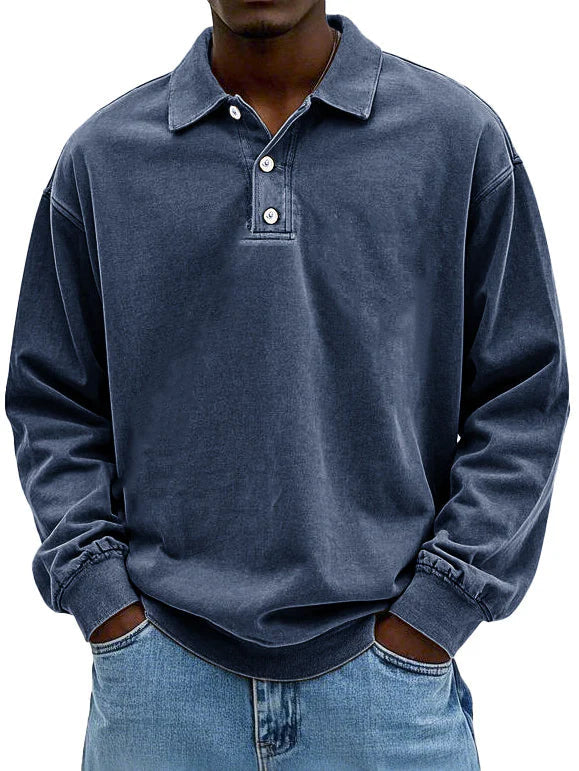William | Vintage Langarm-Polo Poloshirt für Herren