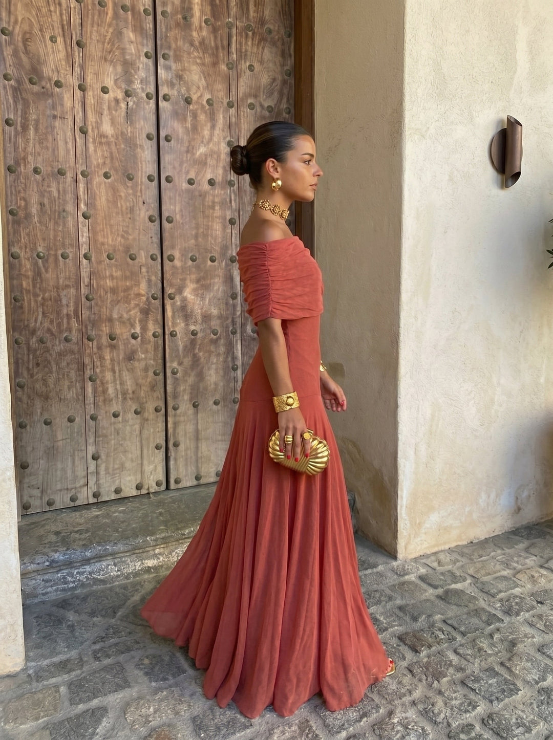 Serena | Damen Maxi Off-Shoulder Kleid