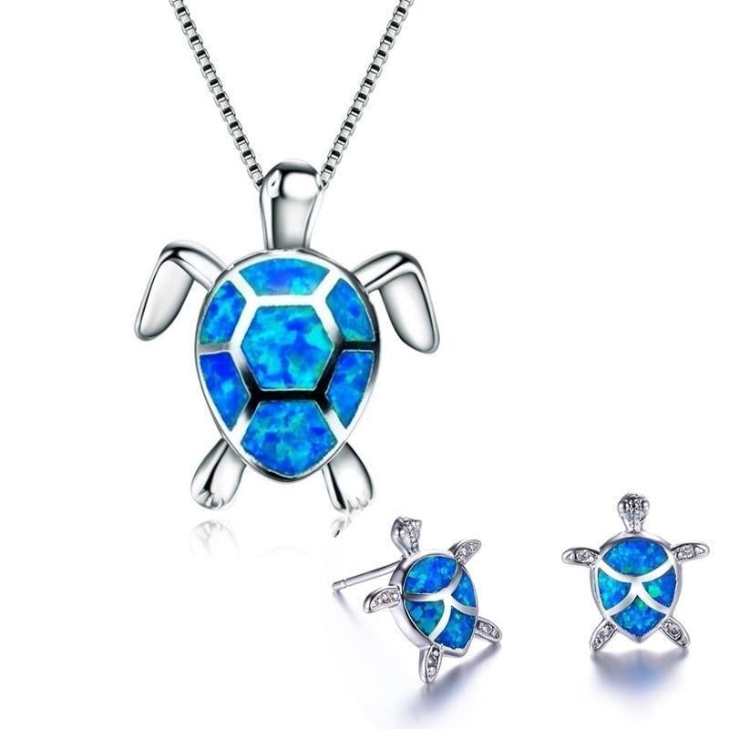 Opal Schildkröte Schmuckset für Damen