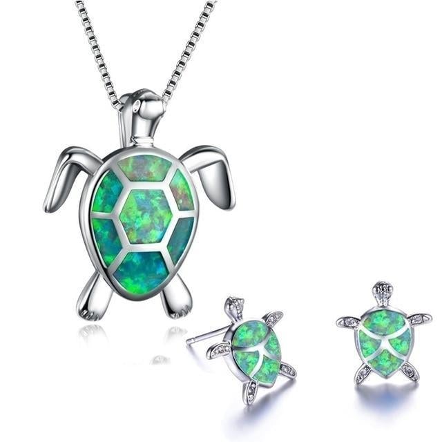 Opal Schildkröte Schmuckset für Damen