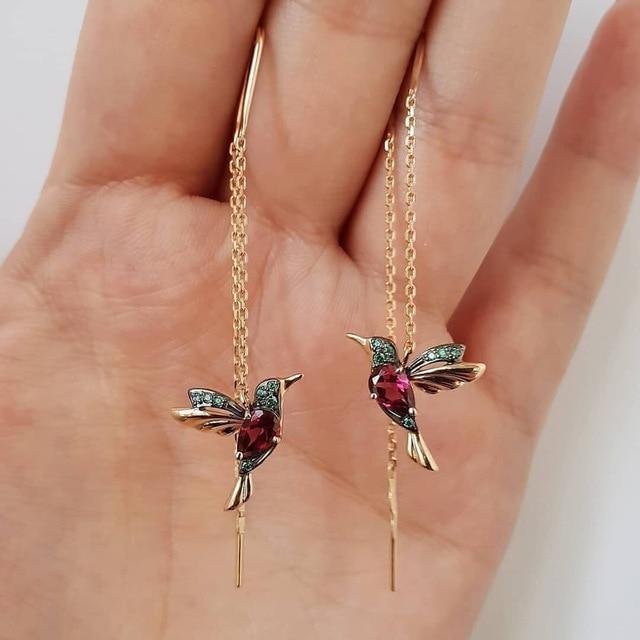 Kolibri Emaille- und Zirkonia-Ohrringe für Damen