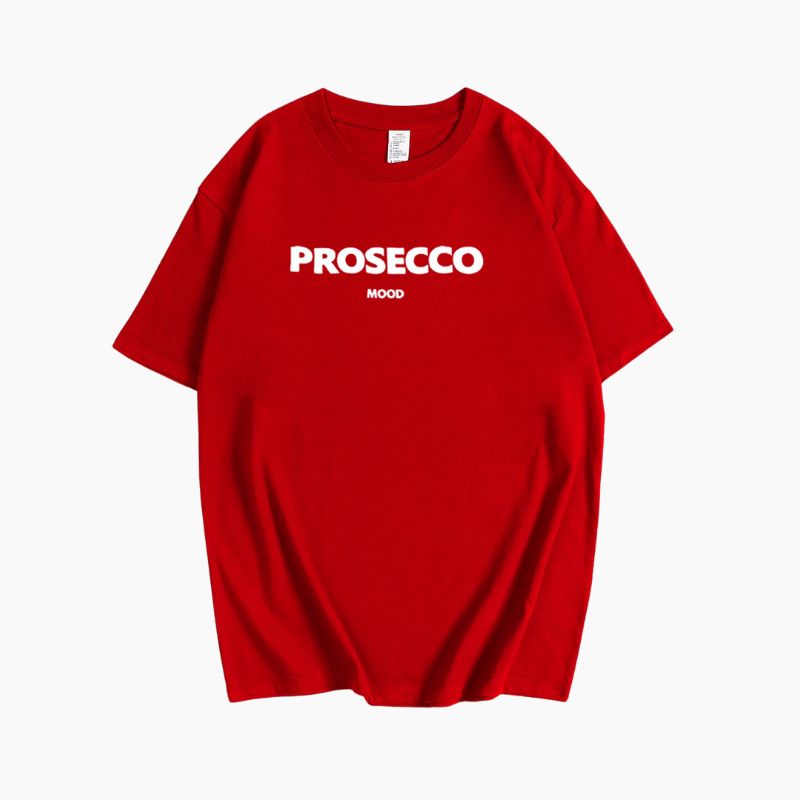Mood | The Prosecco T-Shirt für Damen mit Rundhalsausschnitt und kurzen Ärmeln