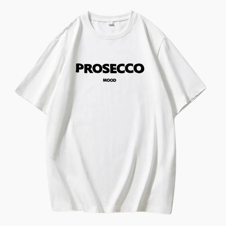 Mood | The Prosecco T-Shirt für Damen mit Rundhalsausschnitt und kurzen Ärmeln