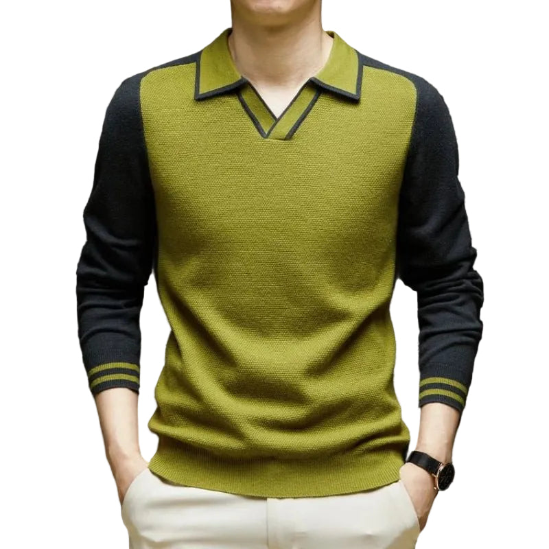 Herren Langarm-Polo-Pullover