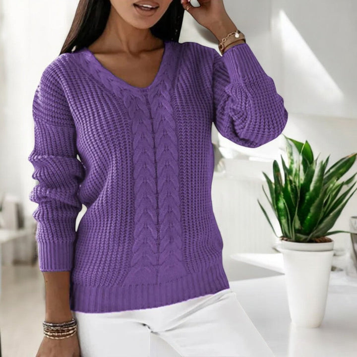 Elin | Klassischer Strickpullover für Damen mit Rundhalsausschnitt