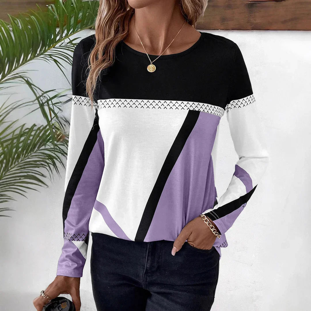 Tine | Stilvolles Langarmshirt für Damen mit Rundhalsausschnitt und langen Ärmeln