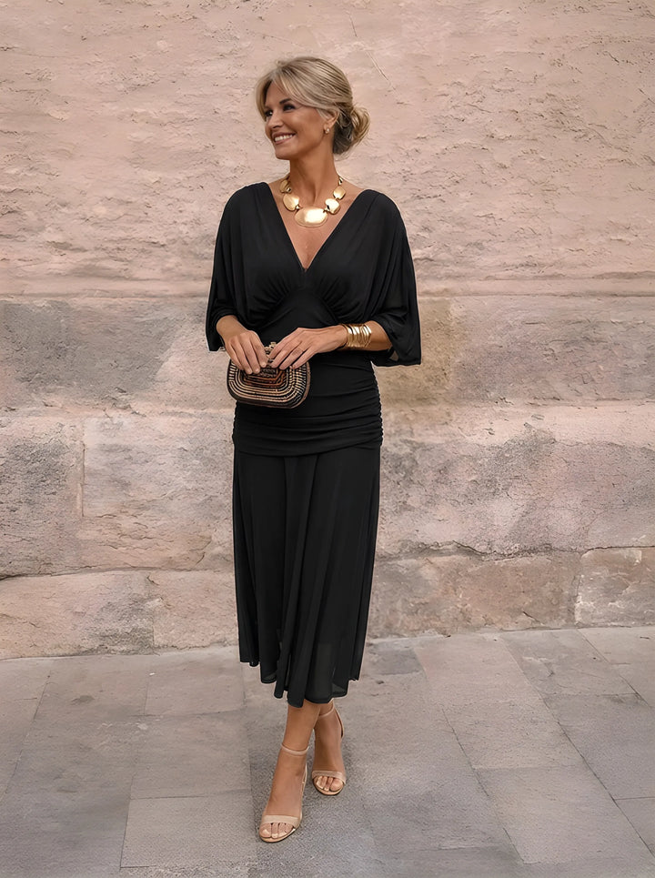 Elegantes Maxikleid für Feste für Damen mit V-Ausschnitt