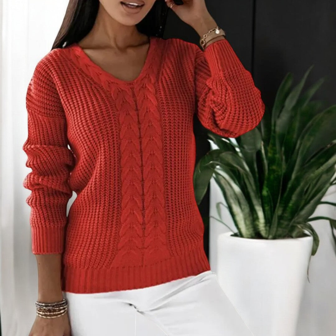Elin | Klassischer Strickpullover für Damen mit Rundhalsausschnitt