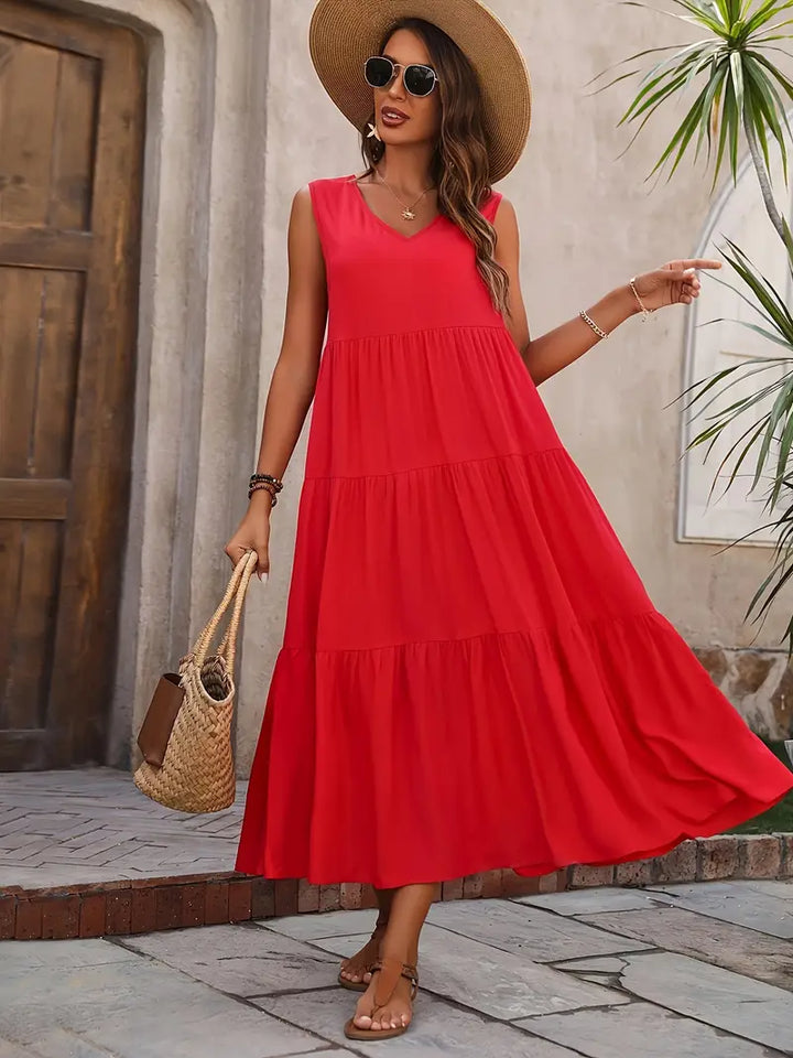 Noelia | Leichte Sommerkleid mit kurzen Ärmeln