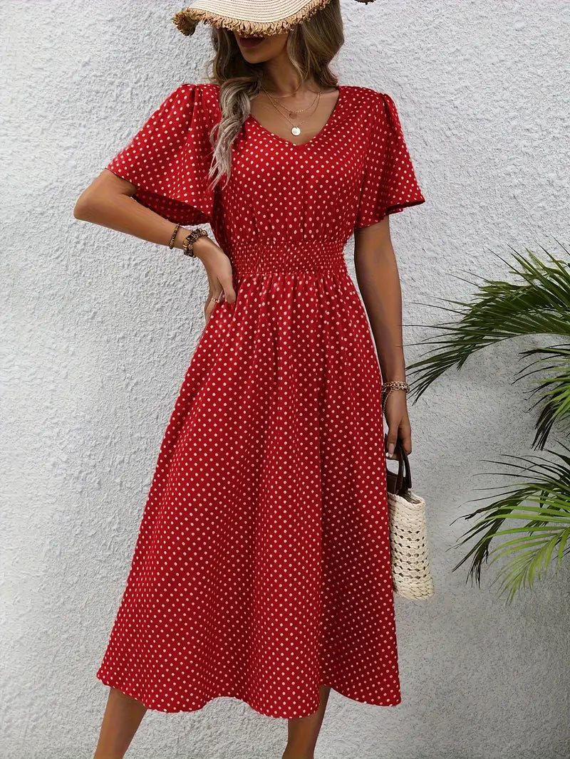 Livia | Damen Sommerkleid mit kurzen Ärmeln