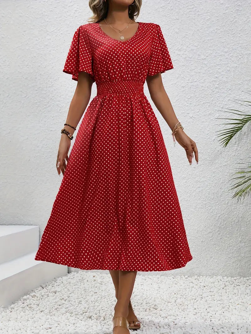 Livia | Damen Sommerkleid mit kurzen Ärmeln