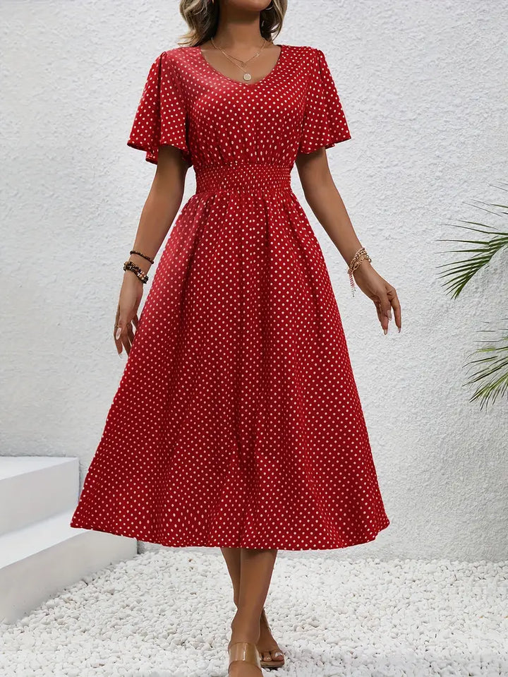 Livia | Damen Sommerkleid mit kurzen Ärmeln