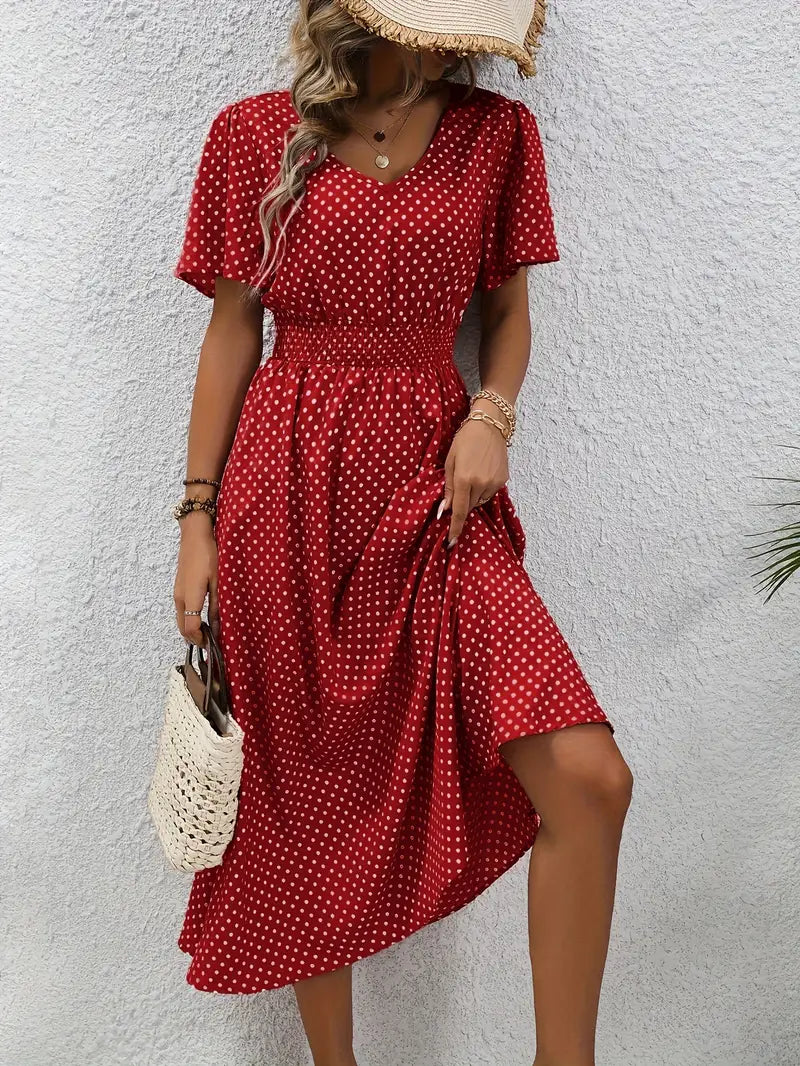 Livia | Damen Sommerkleid mit kurzen Ärmeln