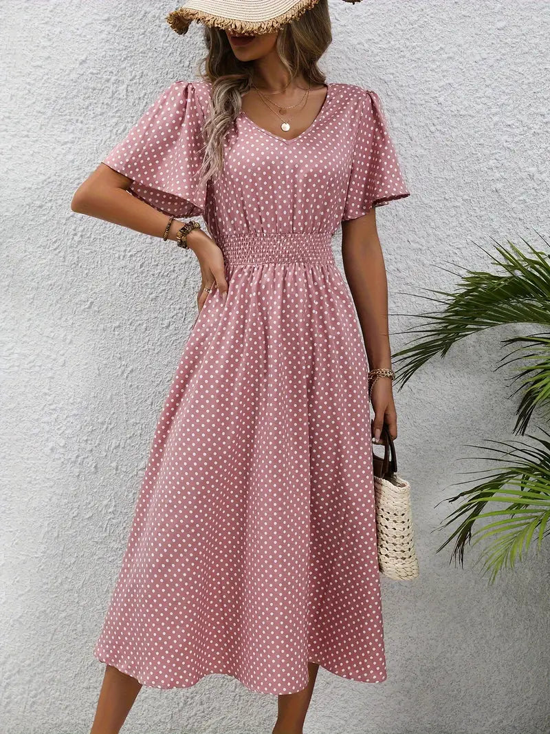 Livia | Damen Sommerkleid mit kurzen Ärmeln