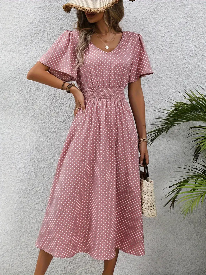 Livia | Damen Sommerkleid mit kurzen Ärmeln