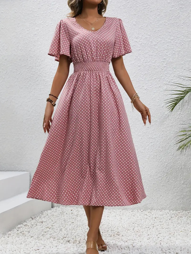 Livia | Damen Sommerkleid mit kurzen Ärmeln