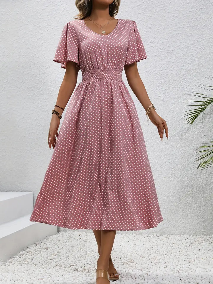 Livia | Damen Sommerkleid mit kurzen Ärmeln