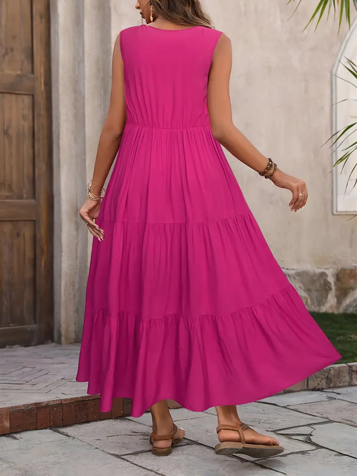 Noelia | Leichte Sommerkleid mit kurzen Ärmeln