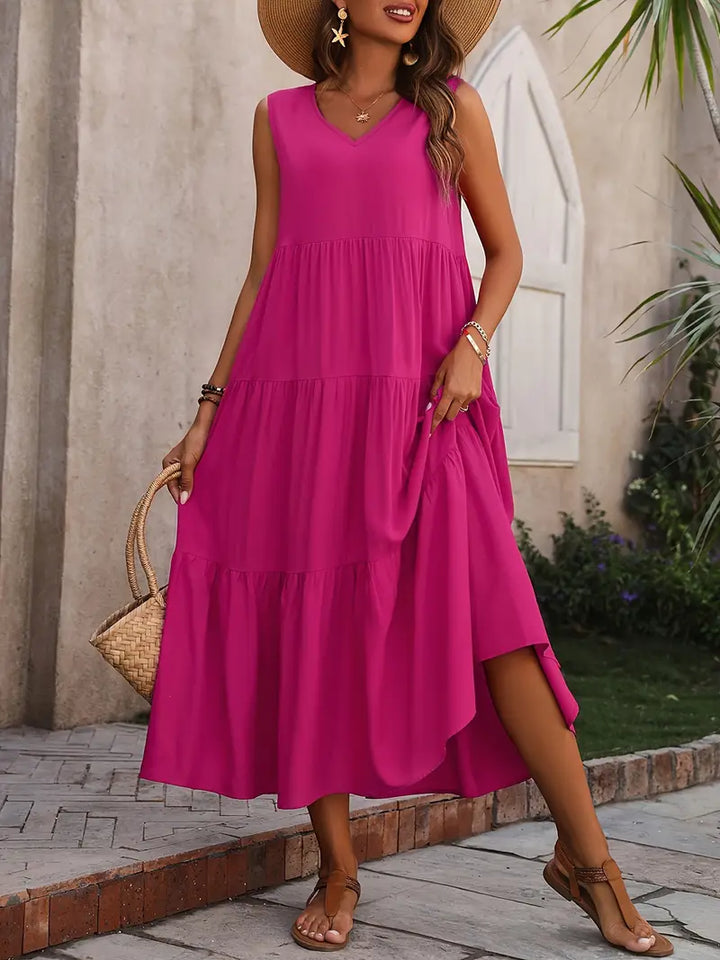 Noelia | Leichte Sommerkleid mit kurzen Ärmeln