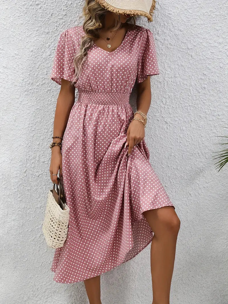Livia | Damen Sommerkleid mit kurzen Ärmeln