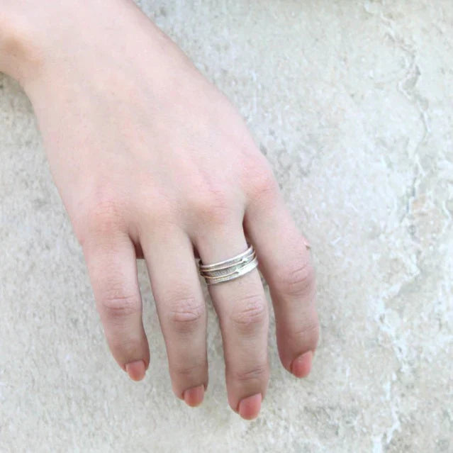 Lidia | Silberring mit Vintage-Goldbeschichtung