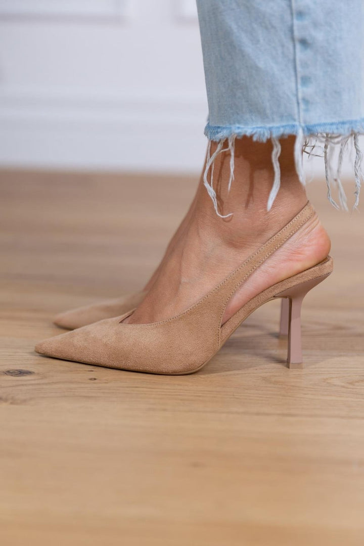 Suede Slingback-Absatzschuhe für Damen