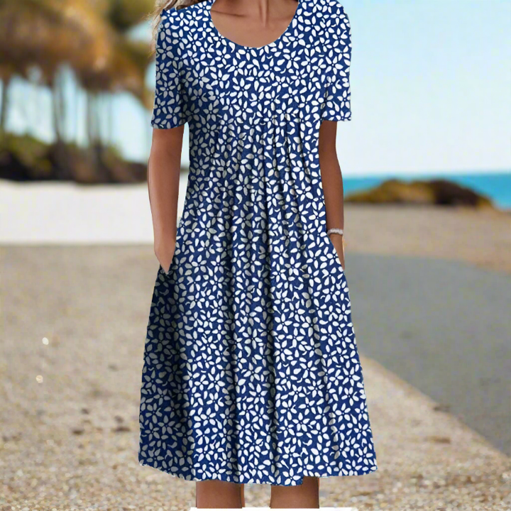 RUBY | Verzauberndes Blumenkleid Frühling/Sommer mit Rundhalsausschnitt