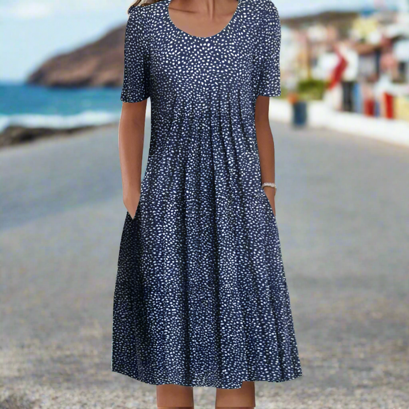 RUBY | Verzauberndes Blumenkleid Frühling/Sommer mit Rundhalsausschnitt