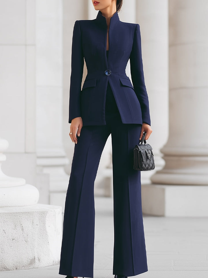 Damen Set aus Blazer & weiter Hose mit Taschen