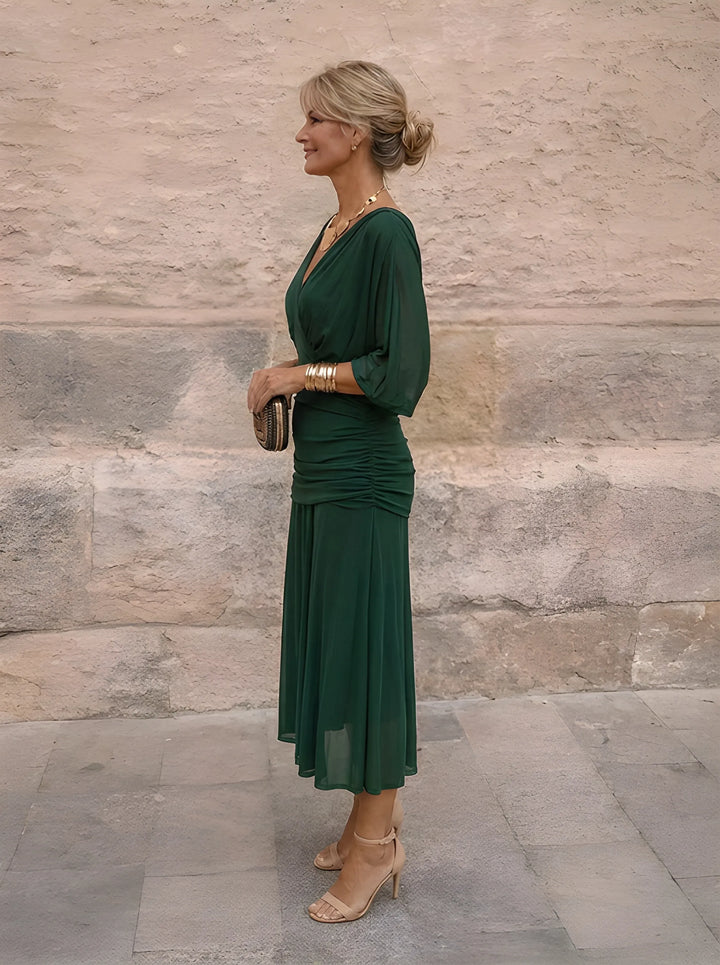 Elegantes Maxikleid für Feste für Damen mit V-Ausschnitt
