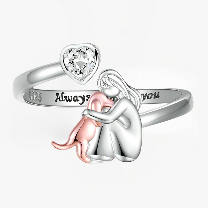 Anne | Ring mit Hundemotiv (Rosa)