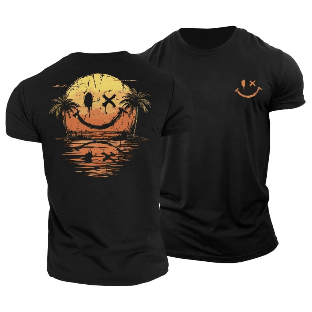 Eli | Sommer Smiley Meer T-Shirt für Herren mit Rundhalsausschnitt