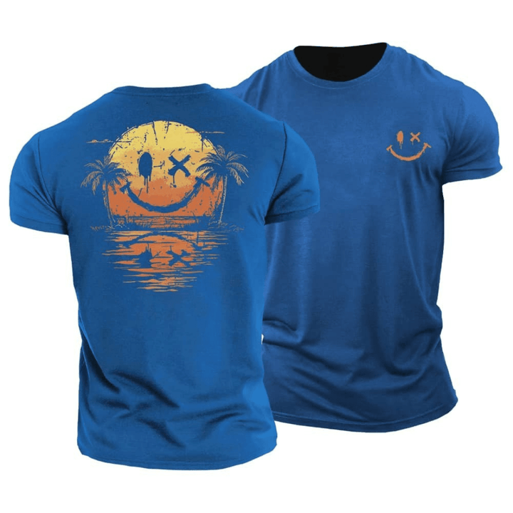 Eli | Sommer Smiley Meer T-Shirt für Herren mit Rundhalsausschnitt