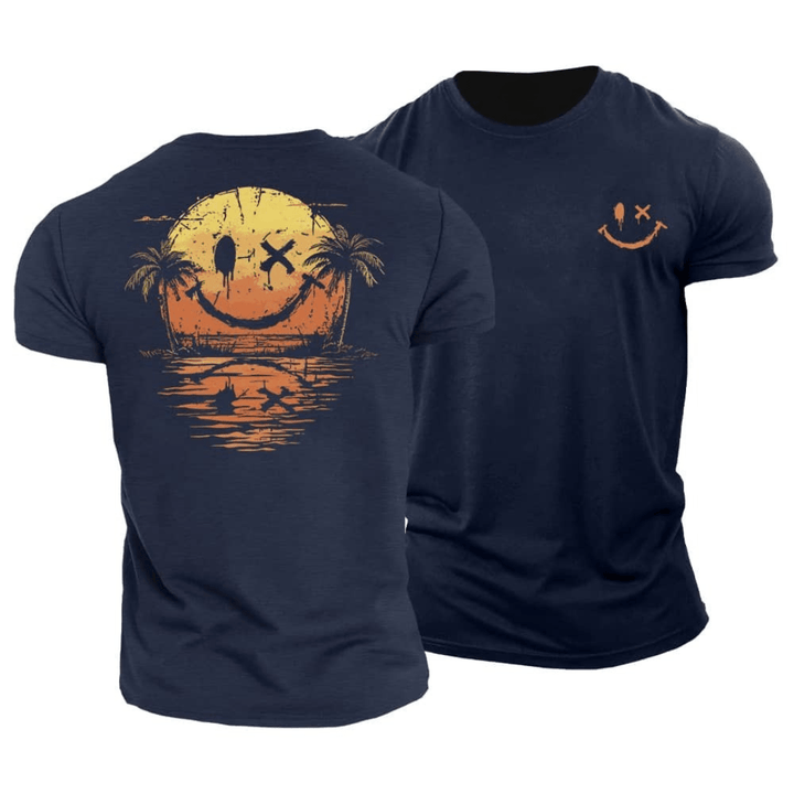 Eli | Sommer Smiley Meer T-Shirt für Herren mit Rundhalsausschnitt