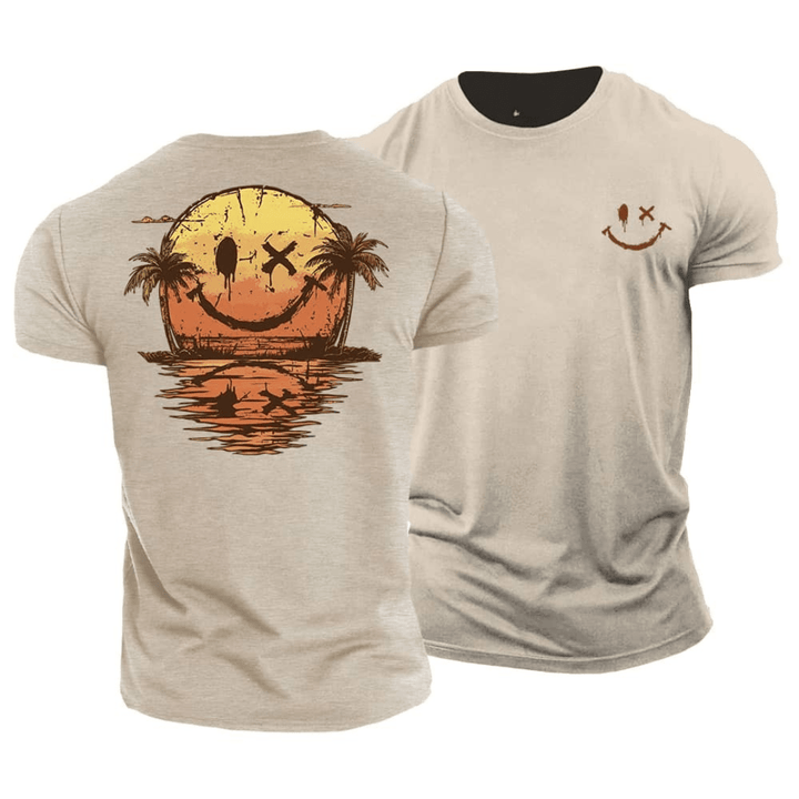 Eli | Sommer Smiley Meer T-Shirt für Herren mit Rundhalsausschnitt