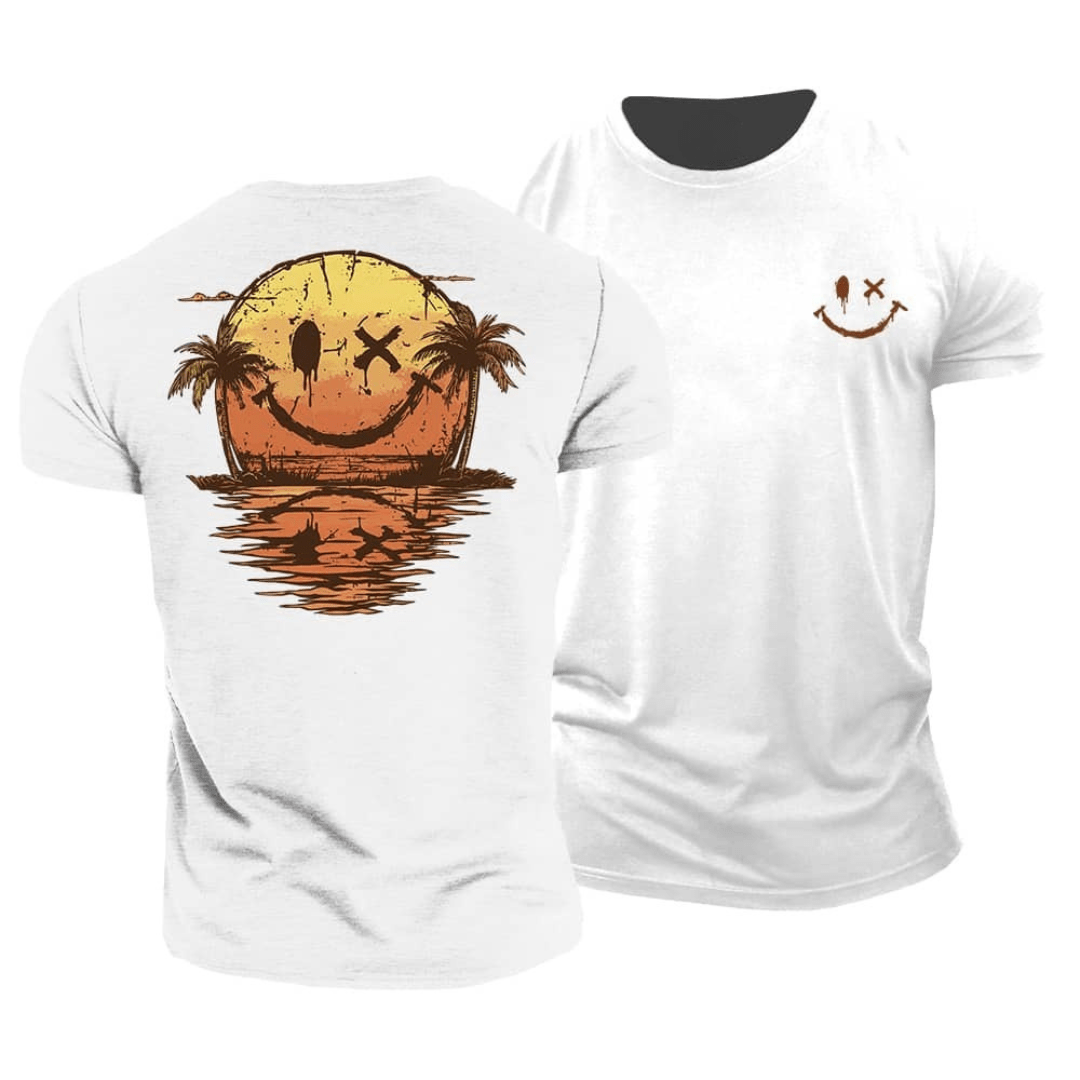 Eli | Sommer Smiley Meer T-Shirt für Herren mit Rundhalsausschnitt