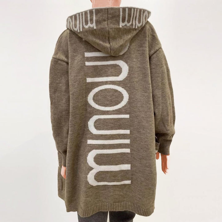 Audrey | Strickjacke ! für Damen mit Kapuze und langen Ärmeln