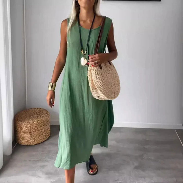 Noemi | Lässiges ärmelloses Midikleid für Damen mit Taschen